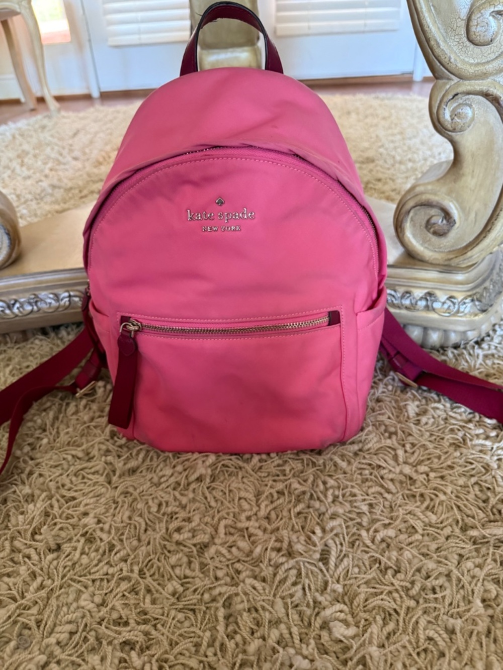 Kate Spade New York Chelsea Medium Nylon Backpack Pink - Picture 2 of 12